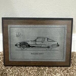 Mazda Rx-7 Road & Track Wooden Etched Plaque Wall Hanging 7"x5"